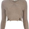 Carven Cropped Jumper in Brown (taupe) - Lyst