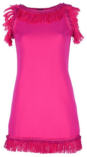 Charlott Fringe Dress in Pink (fuschia) - Lyst
