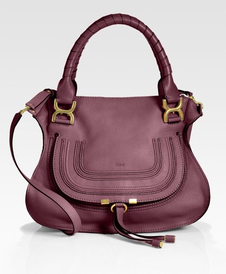 Chloé Marcie Small Satchel Bag in Red (redgrape) - Lyst