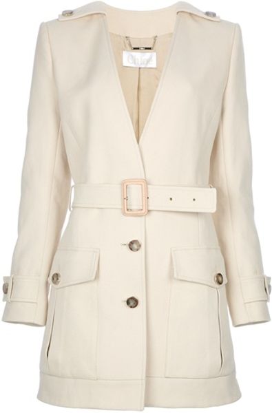 Chloé Sand Cotton Coat in Beige (sand) - Lyst
