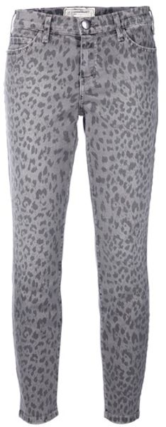 Current/elliott Leopard Print Jeans in Gray (leopard) - Lyst