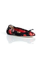 D&G Black Floral Print Ballerina Flats