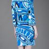Emilio Pucci Abstract Print Dress in Blue - Lyst