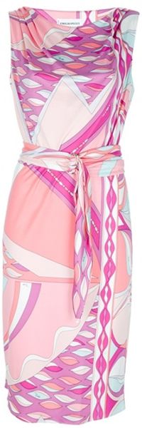 Emilio Pucci Printed Sleeveless Dress - Lyst