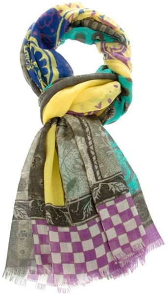 Etro Polka Dot Paisley Scarf in Multicolor (multi) - Lyst