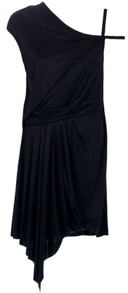 Helmut Lang Drape Asymmetric Dress - Lyst