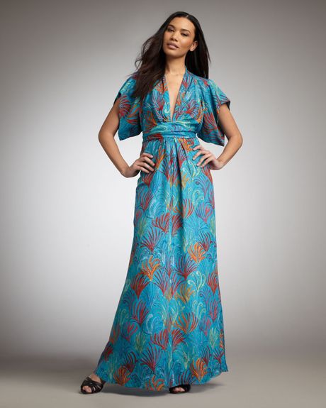 Issa Printed Maxi Dress in Blue (sea) - Lyst