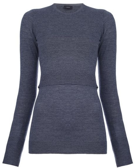 Joseph Layered Top in Gray (grey) - Lyst