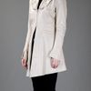 Kippys Long Leather Coat in Beige - Lyst
