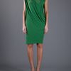 Lanvin Drape Dress in Green - Lyst