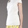 Lela Rose Flower Blouse in White - Lyst