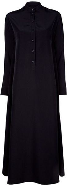 Maison Martin Margiela Long Sleeve Maxi Dress in Black - Lyst