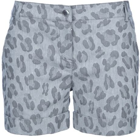 Mw Matthew Williamson Leopard Print Denim Shorts in Animal (leopard) - Lyst