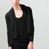 Oak  Linen Square Collar Cardigan in Black for Men - Lyst