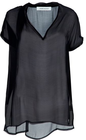  Sheer Vneck Top 