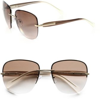 Prada Square Rimless Sunglasses - Lyst