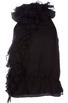 Ralph Lauren Blue Label Ruffle Detail Top - Lyst