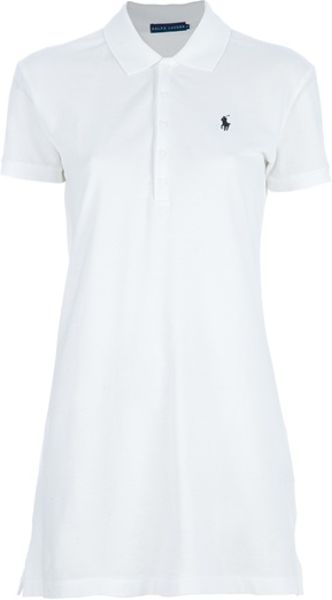 Ralph Lauren Blue Label Long Polo Shirt in White - Lyst