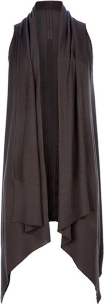 Rick Owens Merino Cardigan in Brown - Lyst