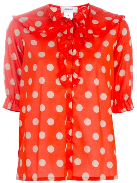 Sonia By Sonia Rykiel Polka Dot Top in Red - Lyst
