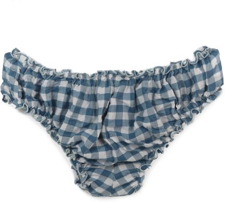 Steven Alan Ruffle Panty in Blue (blue white gingham - zt178) - Lyst