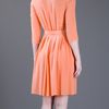 Tara Jarmon Pleated Dress in Orange - Lyst