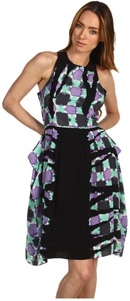 Tibi Geneva Print Sleeveless Draped Dress in Purple (l) - Lyst
