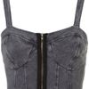 Topshop Denim Zip Bralet in Gray (light grey) - Lyst