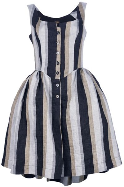 Vivienne Westwood Anglomania Striped Dress in Gray (grey) - Lyst