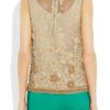 Alice + Olivia Embellished Silkchiffon Top in Beige (nude) - Lyst
