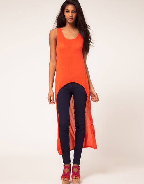 Asos Collection Asos Vest with Extreme Dip Back in Orange (coral ...