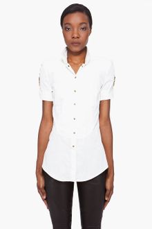 Balmain White Pressstud Blouse - Lyst