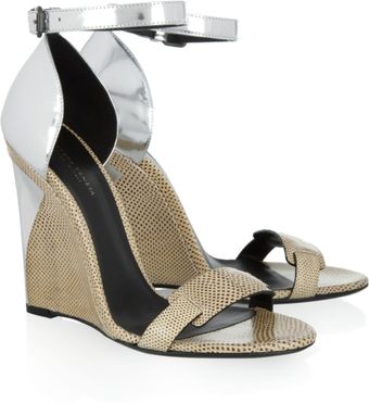 Bottega Veneta Karung and Metallic Leather Sandals - Lyst