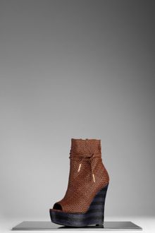 Burberry Woven Leather Platform Boots - Lyst