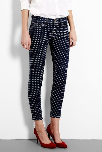  Indigo Polka Dot Print Stiletto Skinny Jean 