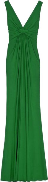 Elie Saab Long Jers Drs V Back Knot Fnt in Green - Lyst