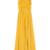 Elie Saab Silk Lng Drs Wiv Bow Neck 16 in Yellow - Lyst