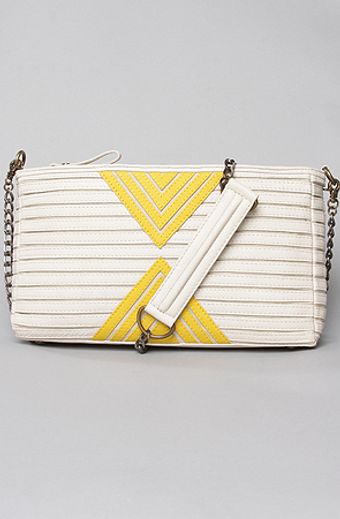 House Of Harlow The Riley Oversized Clutch in Cream and Yellow - Lyst