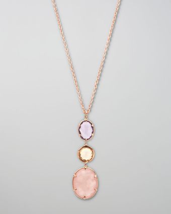  Multistone Pendant Necklace Orchid 