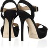 Jimmy Choo Linda Suede Sandals in Black - Lyst