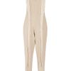 Maison Martin Margiela Fringed Twill Jumpsuit in Beige (sand) - Lyst