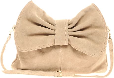 Mango Bow Clutch Bag in Beige - Lyst
