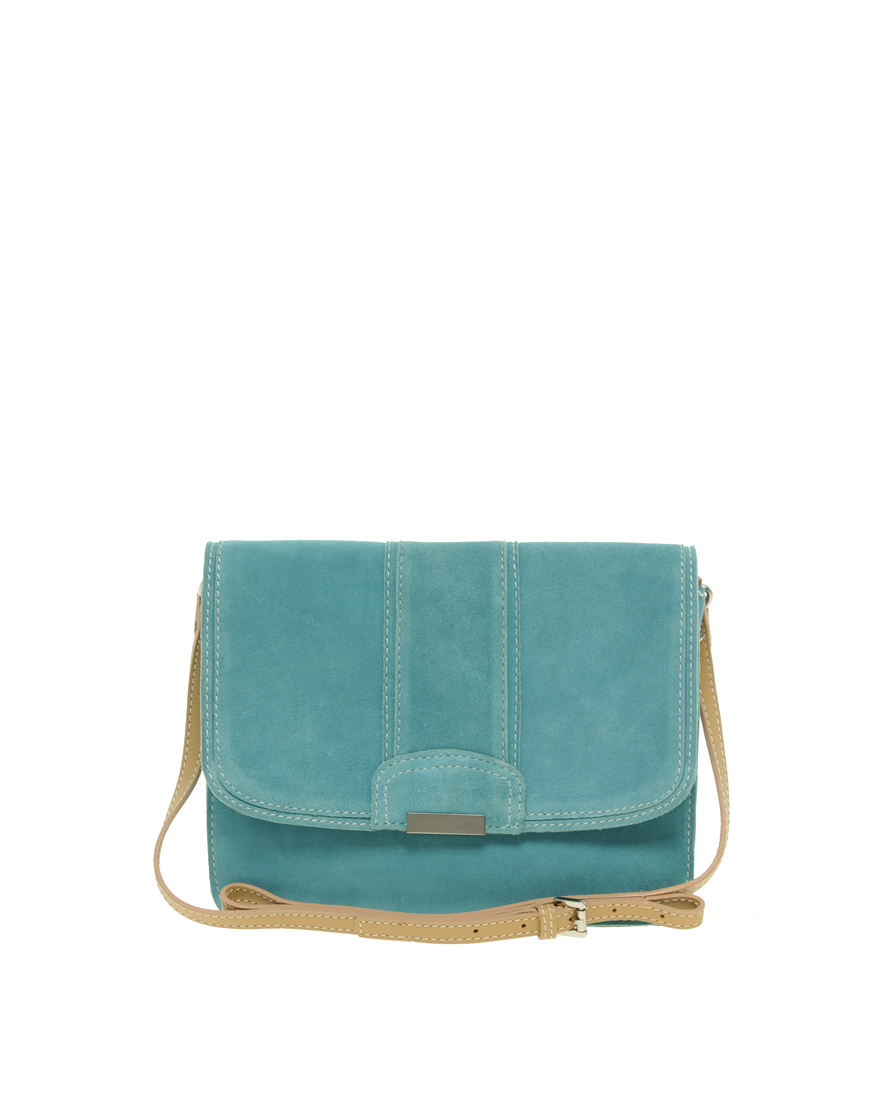 Mango Suede Cross Body Bag in Blue Lyst