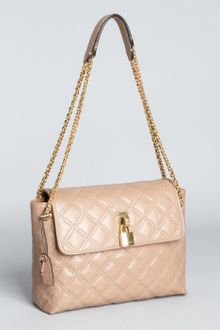 Marc Jacobs Pale Taupe Quilted Leather Sandy Lock Front Shoulder Bag - Lyst