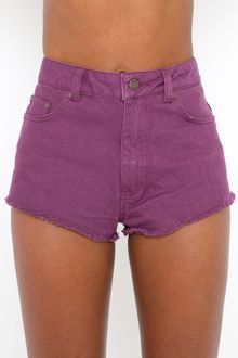 Nasty Gal Spokes Cutoff Shorts Plum - Lyst
