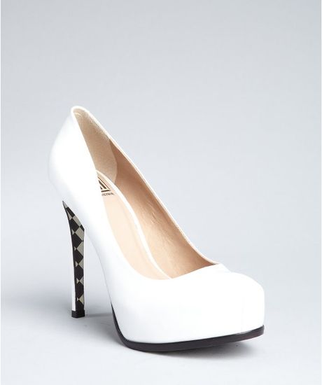 patent white heels