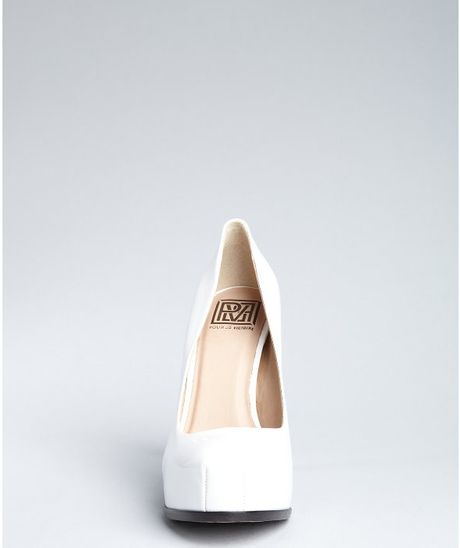 white leather platform heels