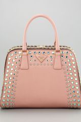Prada Crystal and Stud Pyramid Tote