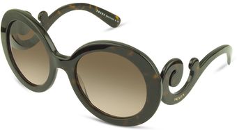Prada Swirled Temple Large Frame Sunglasses - Lyst