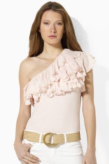 Ralph Lauren Blue Label Olivia Oneshoulder Ruffle Top - Lyst